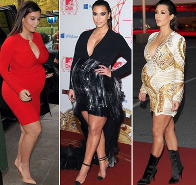 News Kim Kardashian lifestyle pregnancy in red photo dress 8