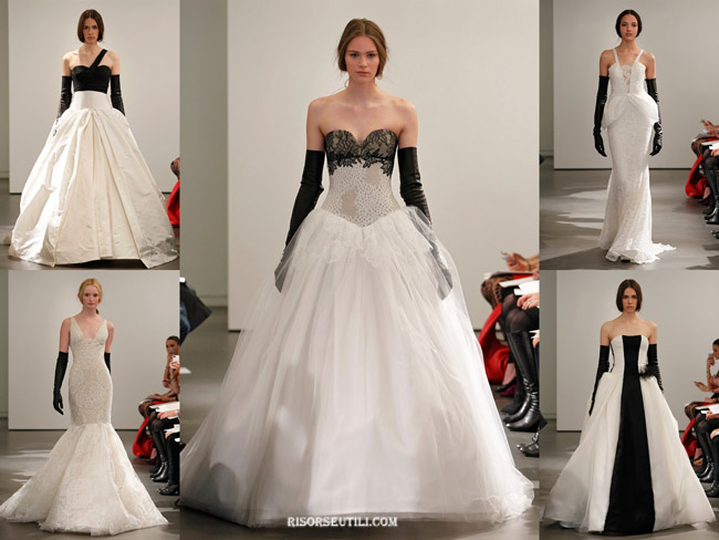 Vera Wang collection bridal black and white 2014 dresses 9