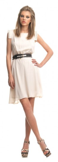 Cream dress with studs Fornarina spring summer 2013