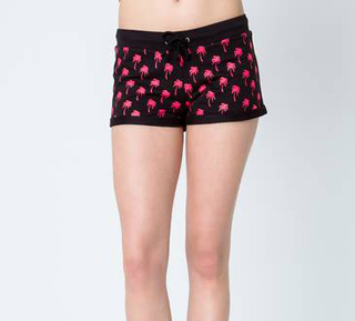 Tally-Weijl-Black-Palm-Print-Loose-Shorts