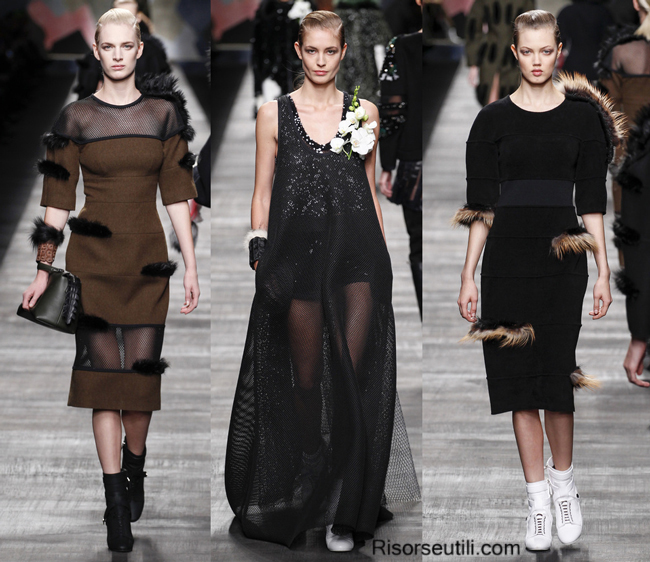 Fashion show dresses Fendi fall winter 2014 2015