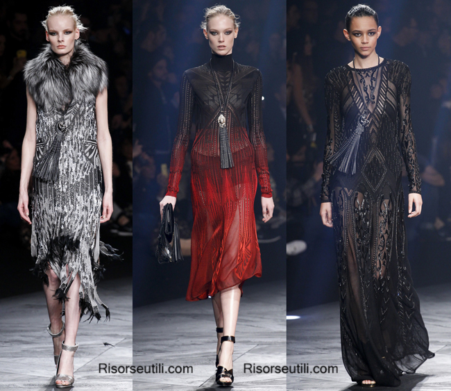 Fashion show dresses Roberto Cavalli fall winter 2014 2015